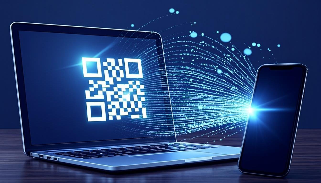 Fountain QR streaming from laptop to phone